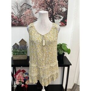 Rachel Zoe Women’s Top Blouse Small Sleeveless Floral Round Neck With Tie